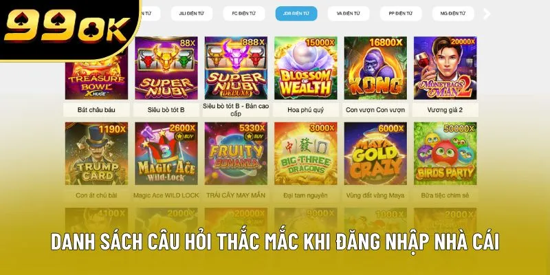 Danh sách câu hỏi thắc mắc khi đăng nhập nhà cái Danh sách câu hỏi thắc mắc khi đăng nhập nhà cái